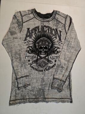 Affliction AC Native Wrench Reversible Long Sleeve Thermal Shirt Mens Medium